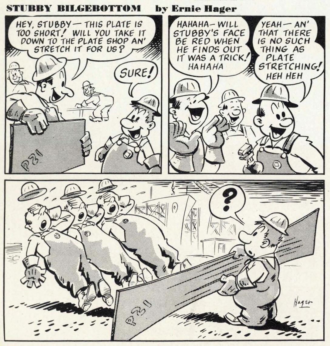 First installment of “Stubby Bilgebottom”, who looks remarkably similar to the figure in the later masthead (below).